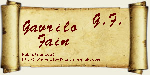 Gavrilo Fain vizit kartica